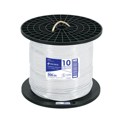 Metro de cable THHW-LS 10 AWG blanco en carrete de 500 m | CAB-10B-500 | 40114