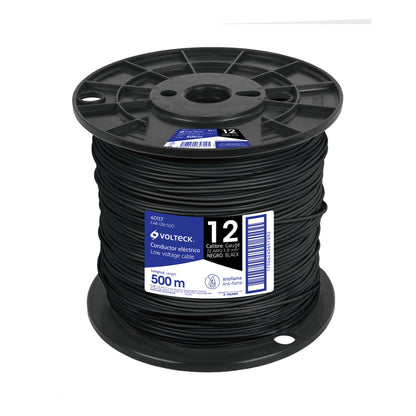 Metro de cable THHW-LS 12 AWG negro en carrete de 500 m | CAB-12N-500 | 40117