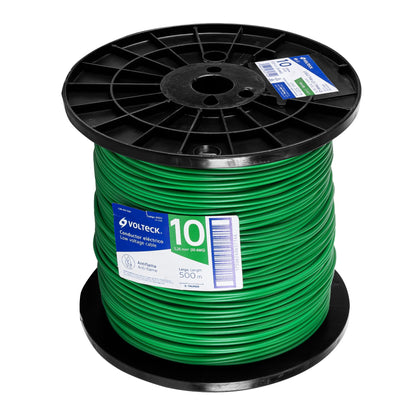 Metro de cable THHW-LS 10 AWG verde en carrete de 500 m | CAB-10V-500 | 40122