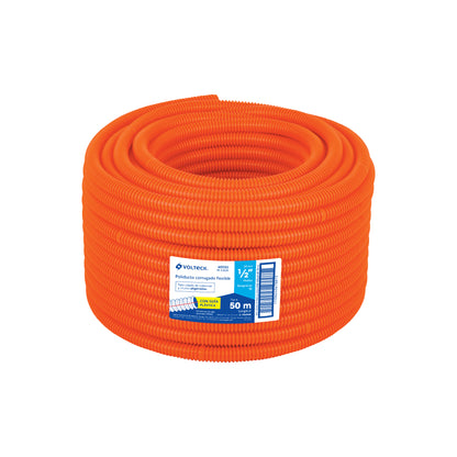 Metro de poliducto 1/2' corrugado flex. c/guía, rollo 50 m | PF-1/2GM | 40132