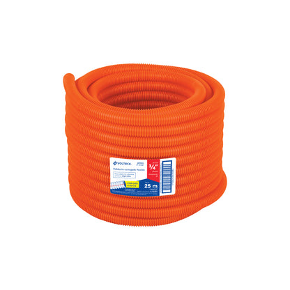 Metro de poliducto 3/4' corrugado flex. c/guía, rollo 25 m | PF-3/4GM | 40133