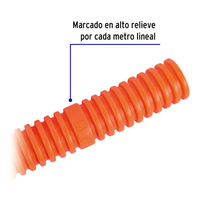 Metro de poliducto 3/4' corrugado flex. s/guía, rollo 25 m | PF-3/4M | 40135