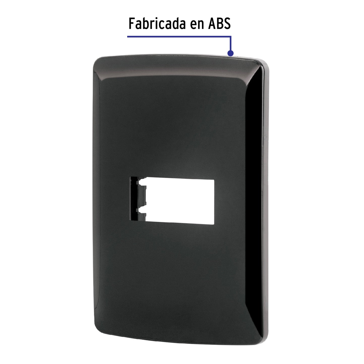 Placa 1 módulo, Italiana, color negro, Volteck | PPSE-IN | 40136