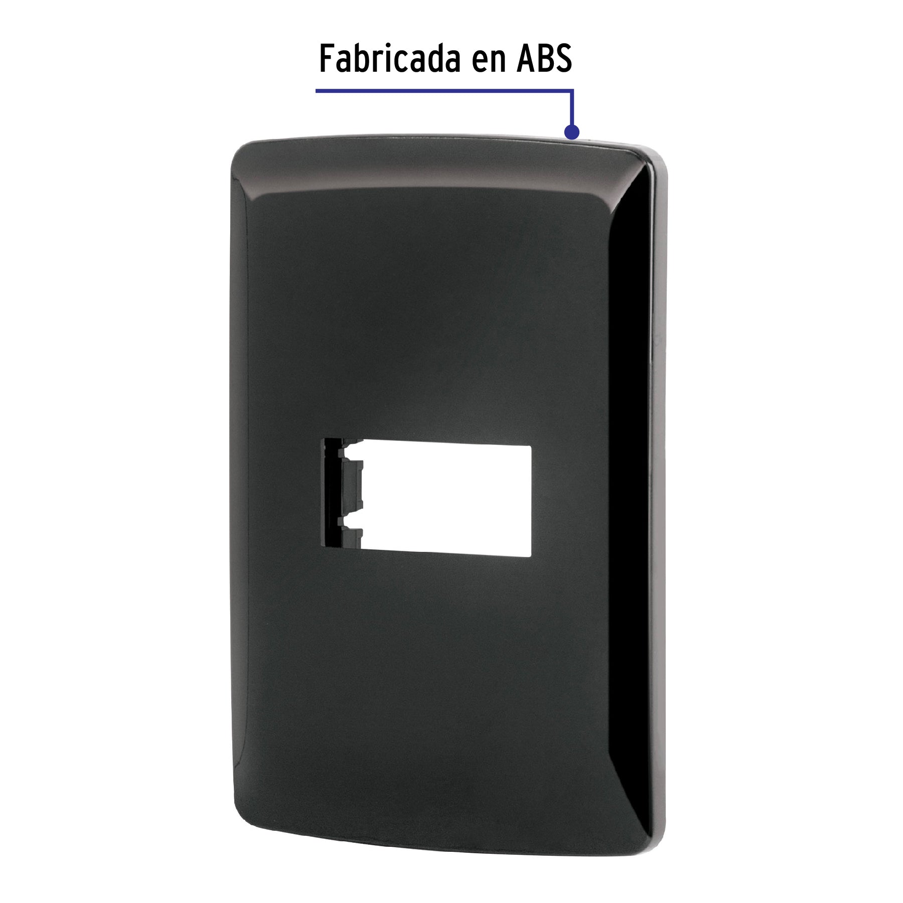 Placa 1 módulo, Italiana, color negro, Volteck | PPSE-IN | 40136