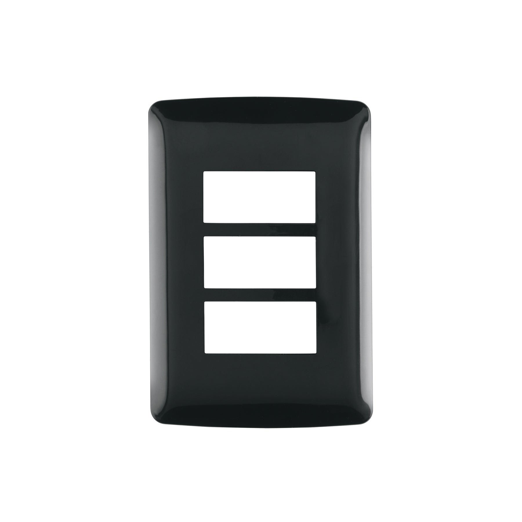Placa 3 modulos, Italiana, color negro, Volteck | PPTR-IN | 40138