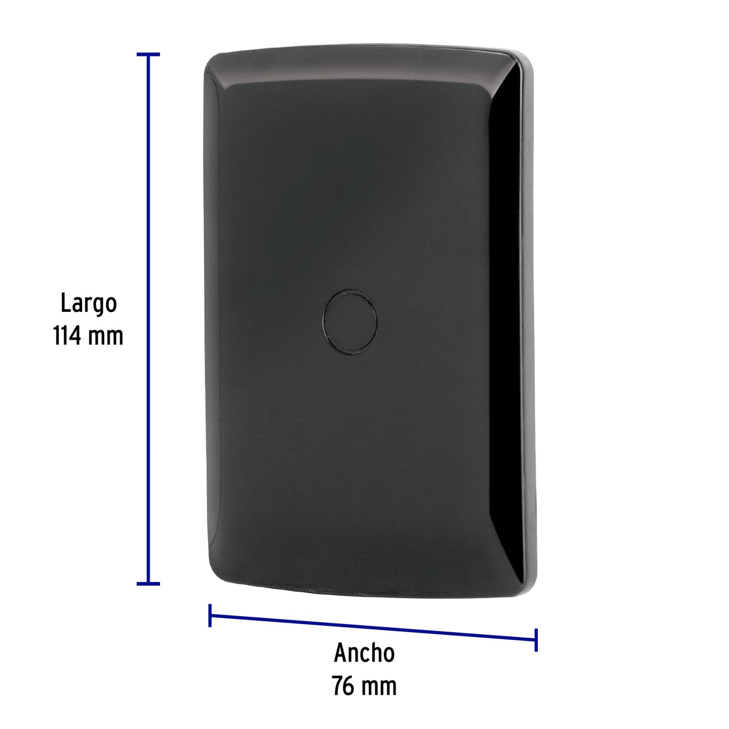 Placa ciega, Italiana, color negro, Volteck | PPC-IN | 40139