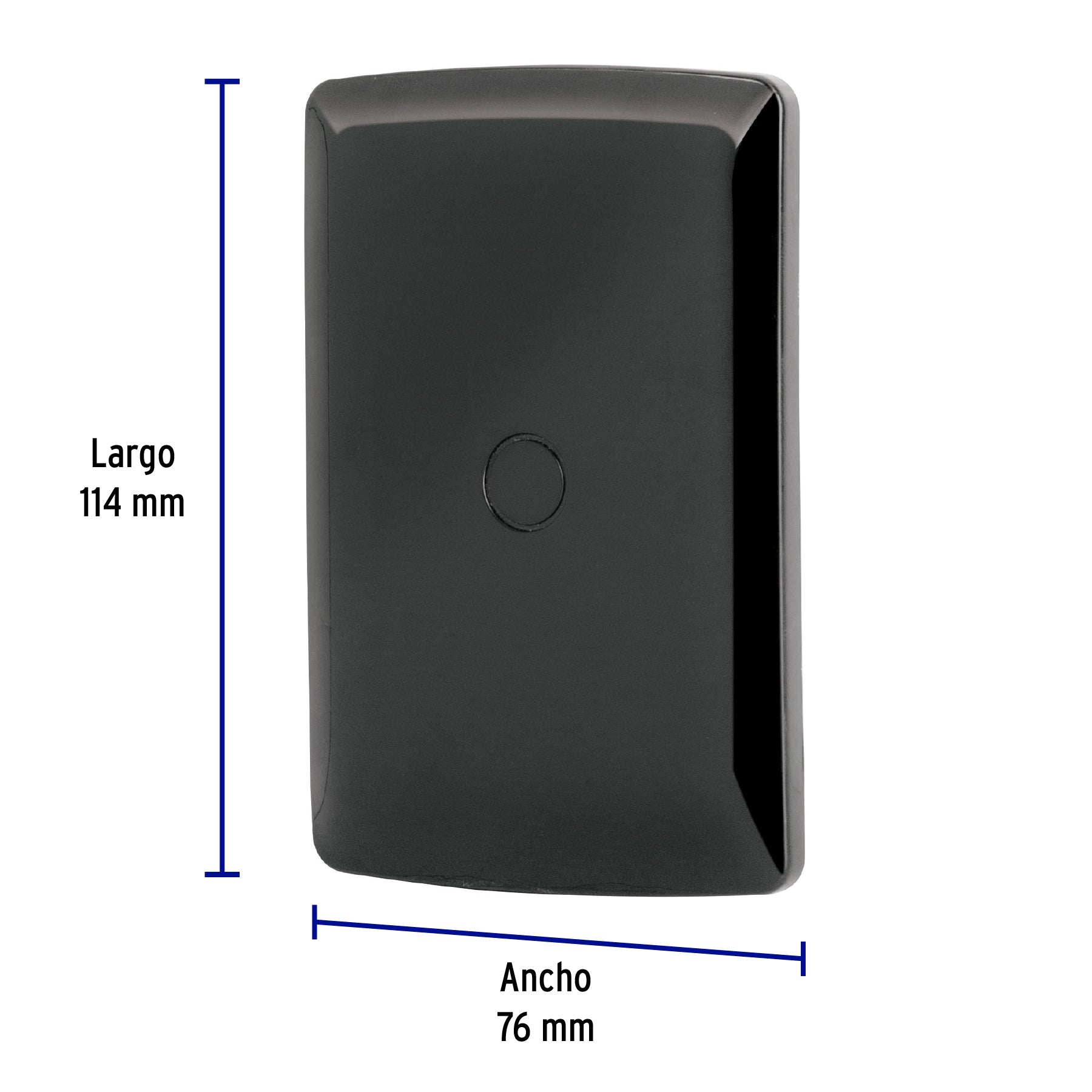 Placa ciega, Italiana, color negro, Volteck | PPC-IN | 40139