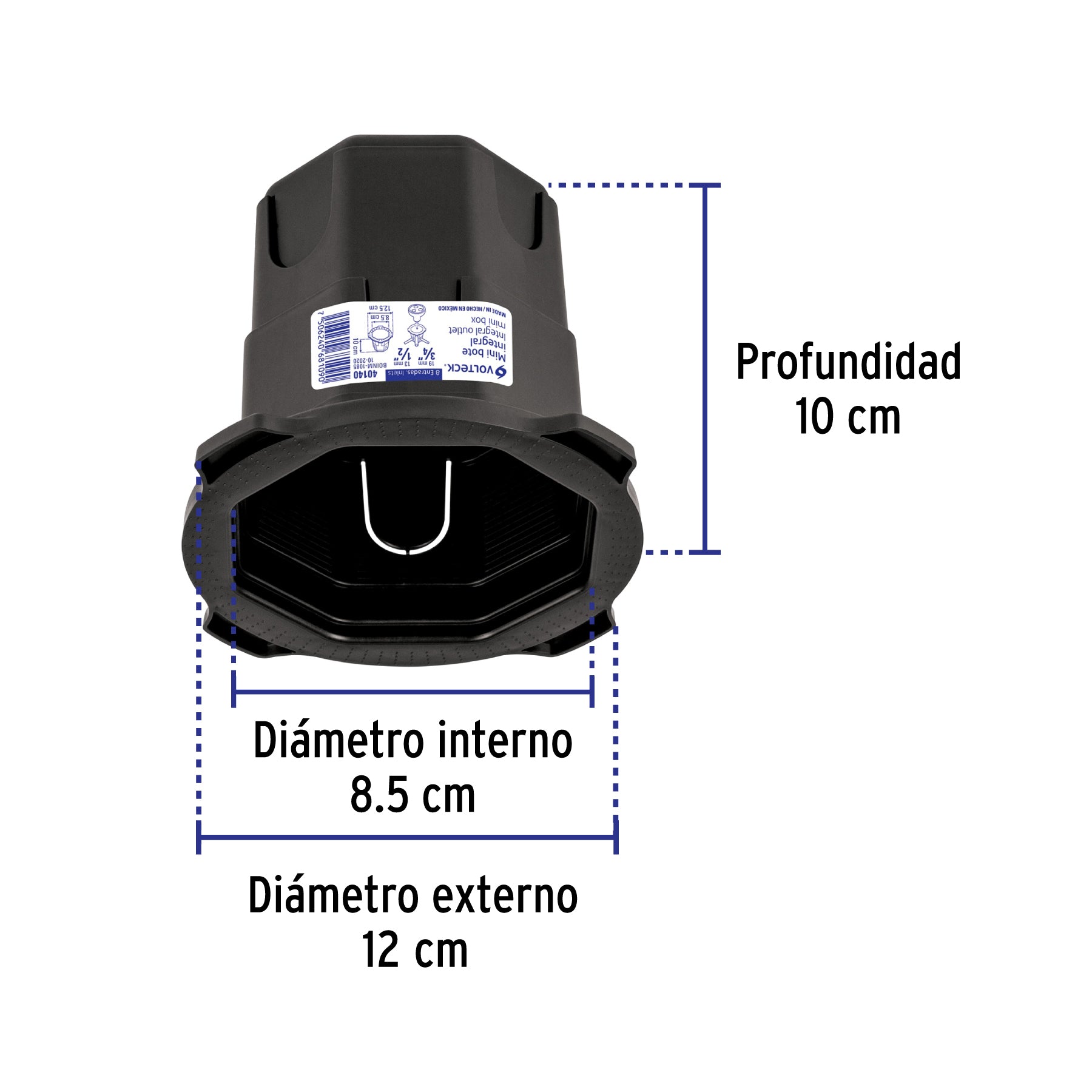 Mini bote integral 10 cm, aro interno de 8.5 cm, Volteck | BOINM-1085 | 40140