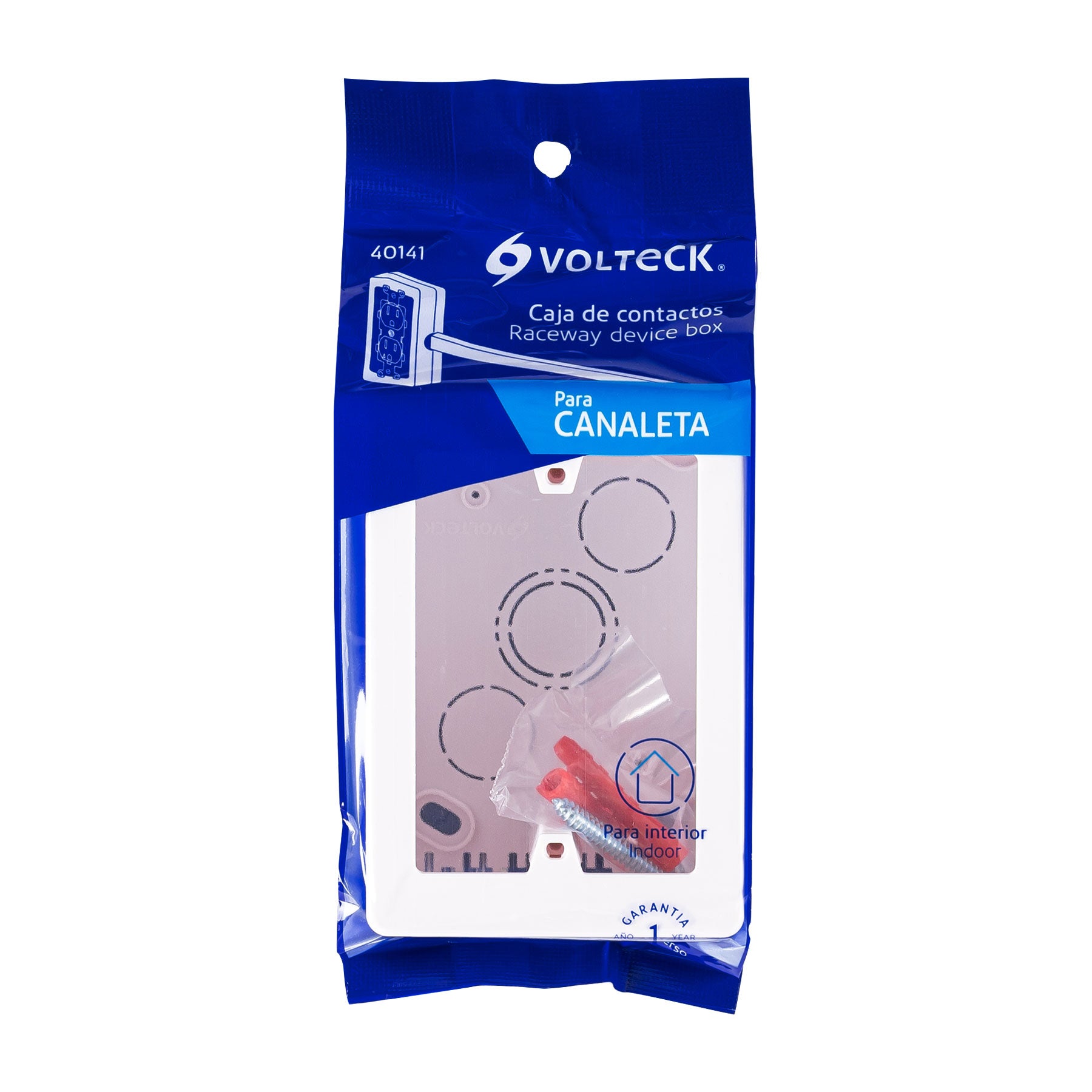 Caja de contactos para canaleta 3' x 5', blanca, Volteck | CRU-3X5 | 40141