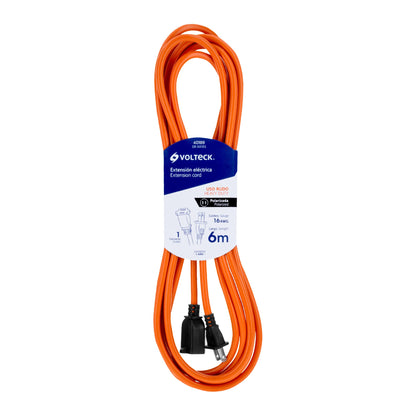 Extensión eléctrica uso rudo 6m 2x16 AWG para 1 clavija | ER-6X16S | 40189