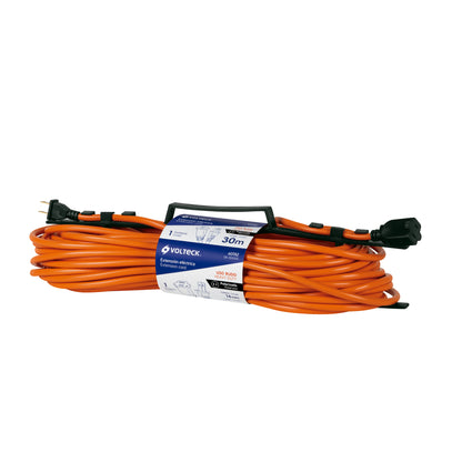 Extensión eléctrica uso rudo 30 m 2x16 AWG para 1 clavija | ER-30X16S | 40192