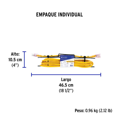 Extensión reforzada aterrizada 6 m calibre 14, Volteck | ERA-6X14 | 40193