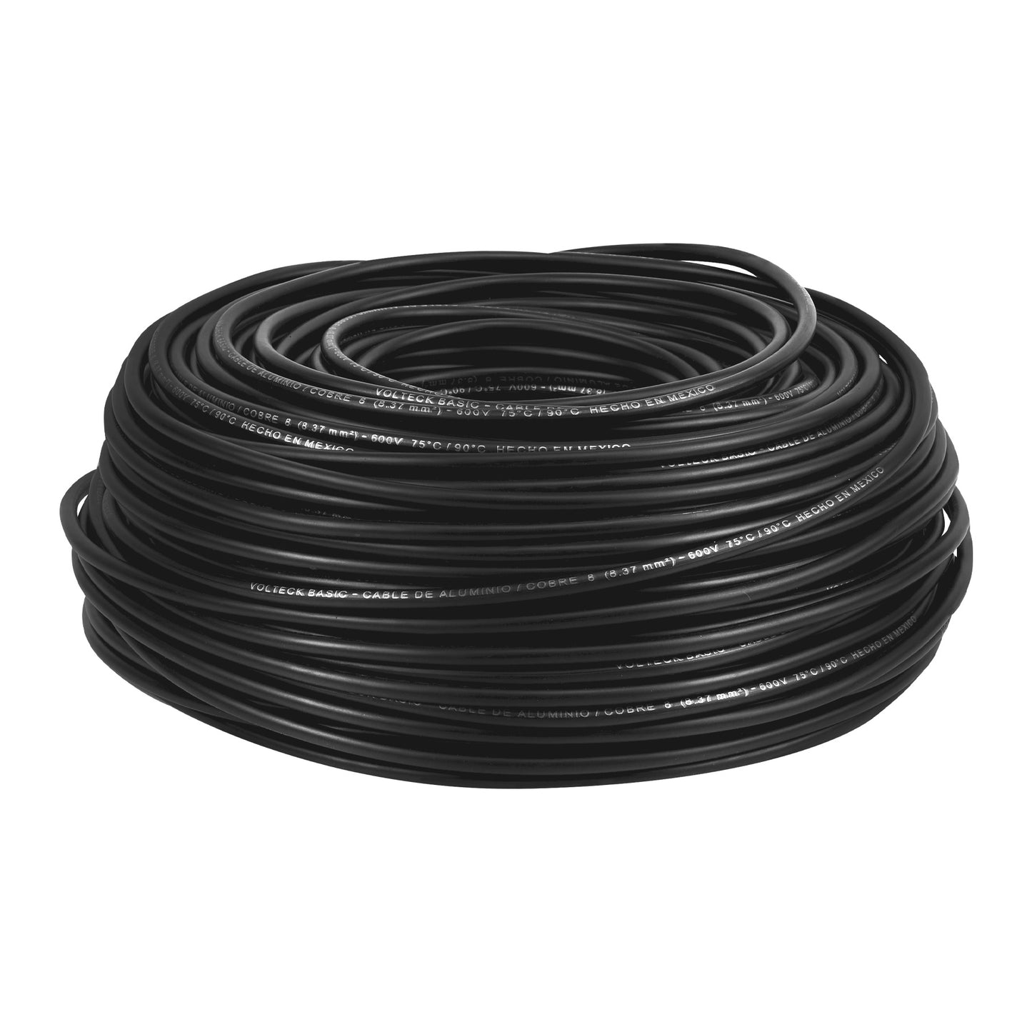 Rollo de 100 metros de cable THW CCA 8 AWG negro, Basic | CCA-8N | 40205