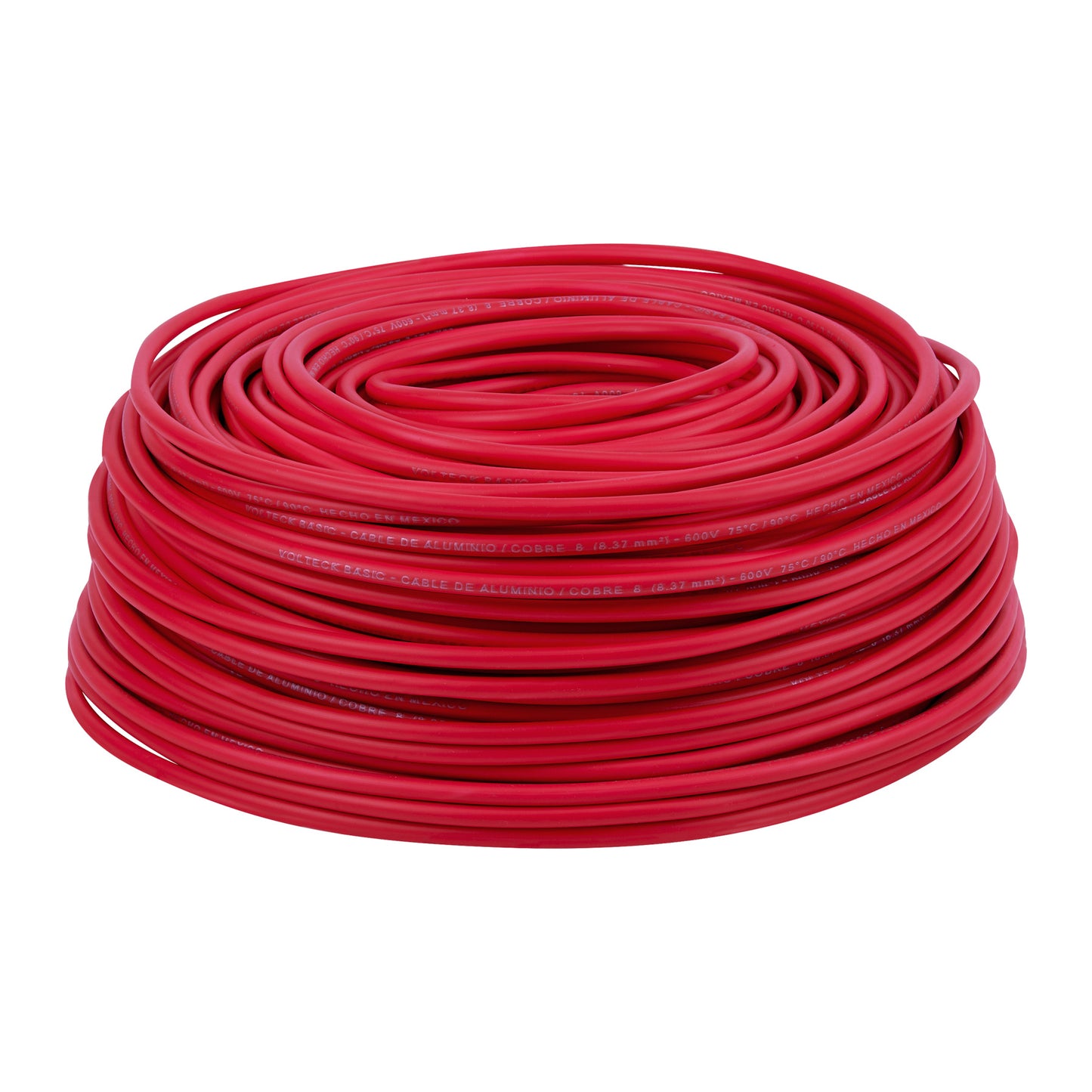 Rollo de 100 metros de cable THW CCA 8 AWG rojo, Basic | CCA-8R | 40206