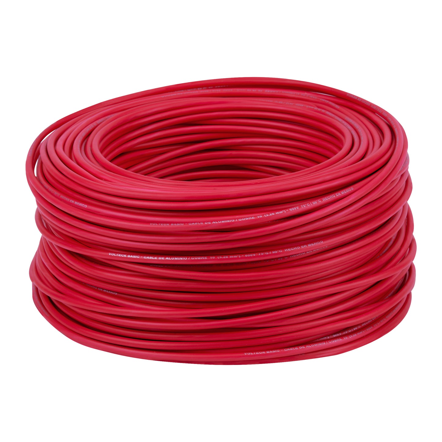 Rollo de 100 metros de cable THW CCA 10 AWG rojo, Basic | CCA-10R | 40210