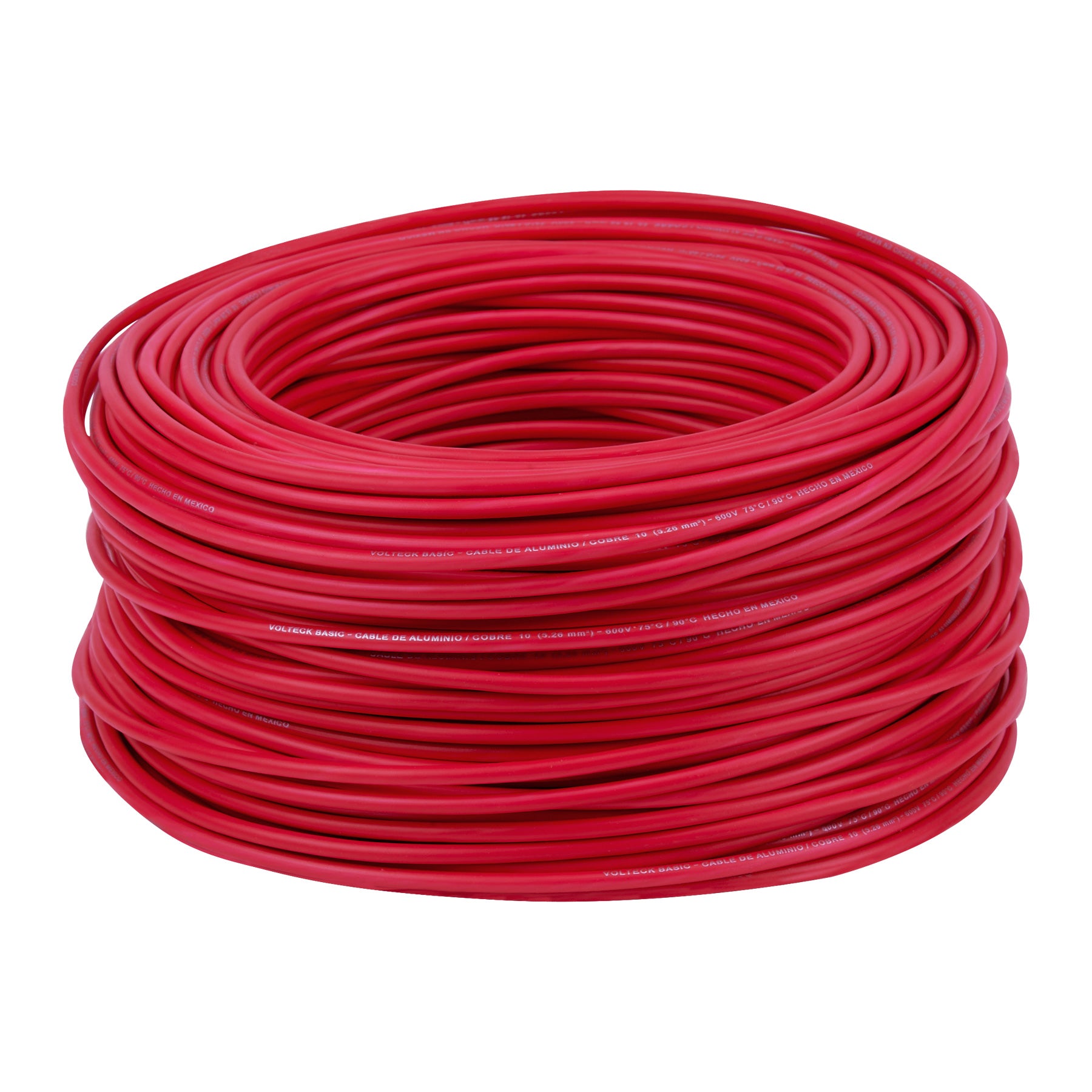 Rollo de 100 metros de cable THW CCA 10 AWG rojo, Basic | CCA-10R | 40210