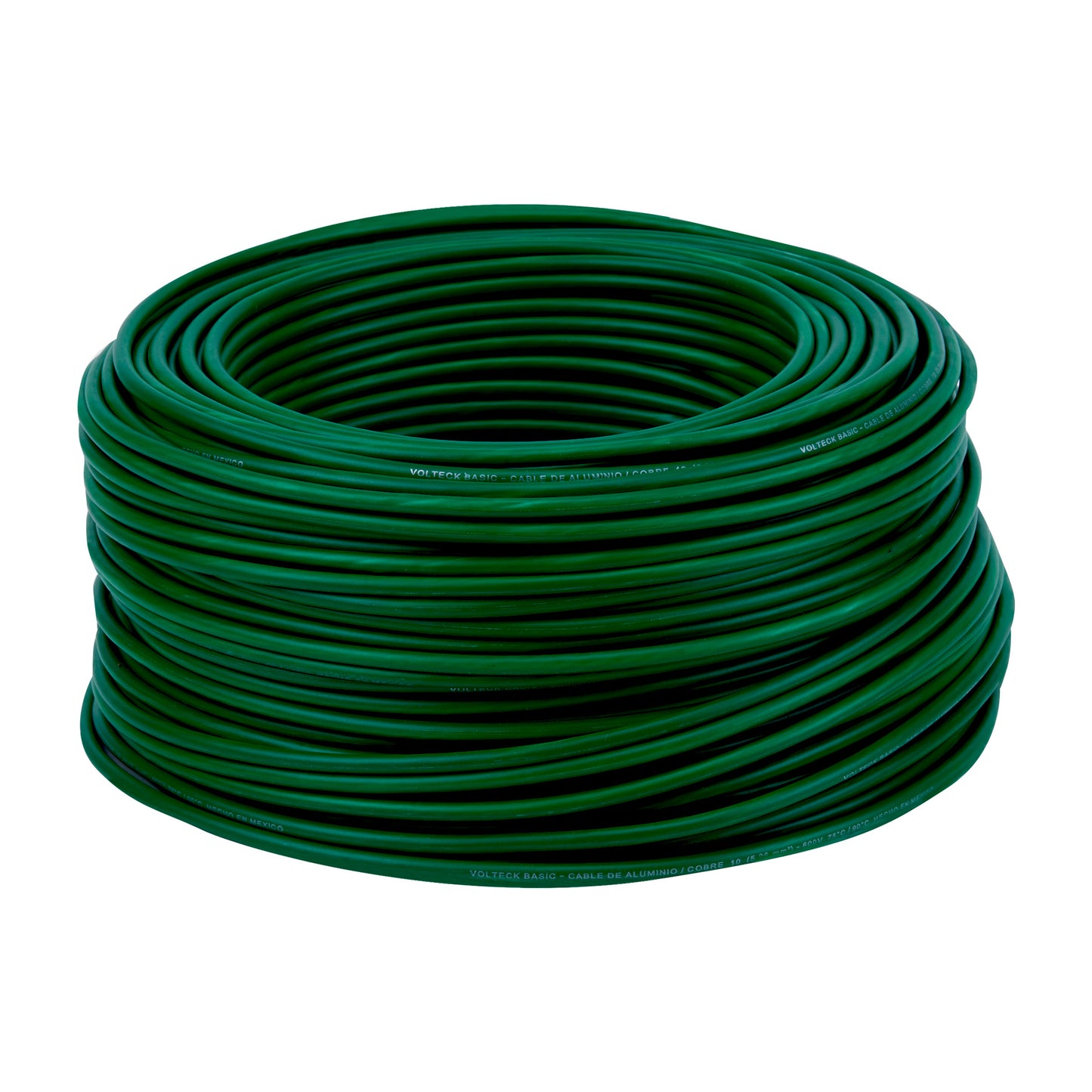 Rollo de 100 metros de cable THW CCA 10 AWG verde, Basic | CCA-10V | 40211