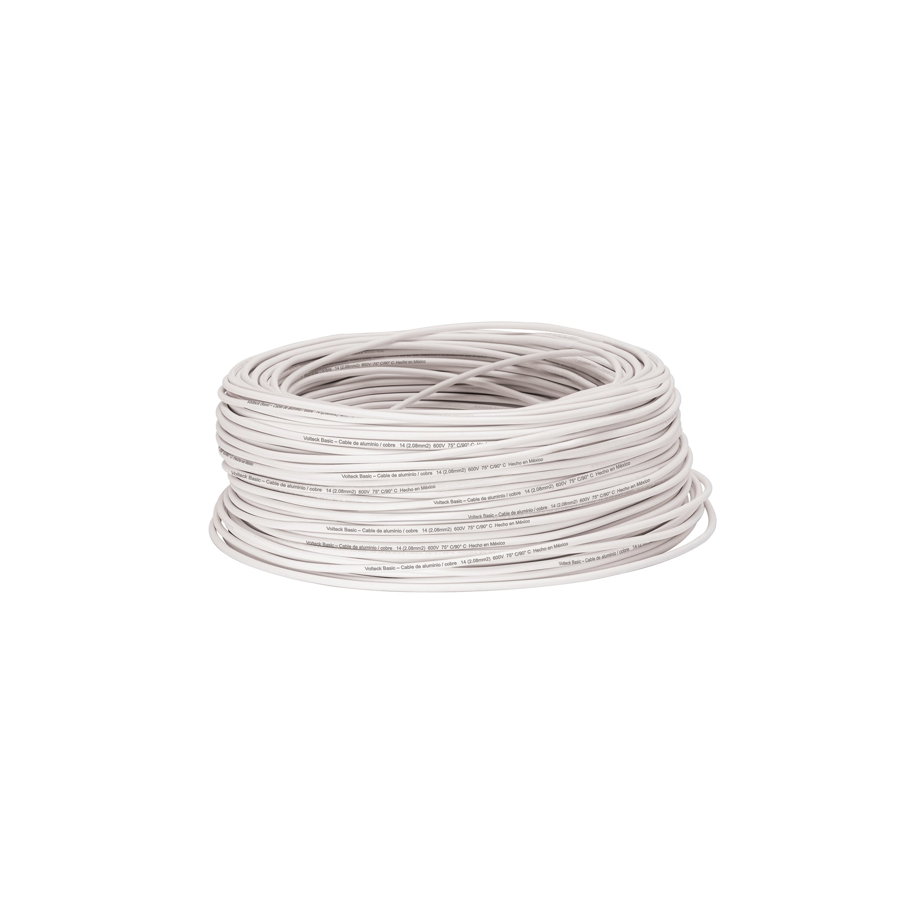 Rollo de 100 metros de cable THW CCA 14 AWG blanco, Basic | CCA-14B | 40216
