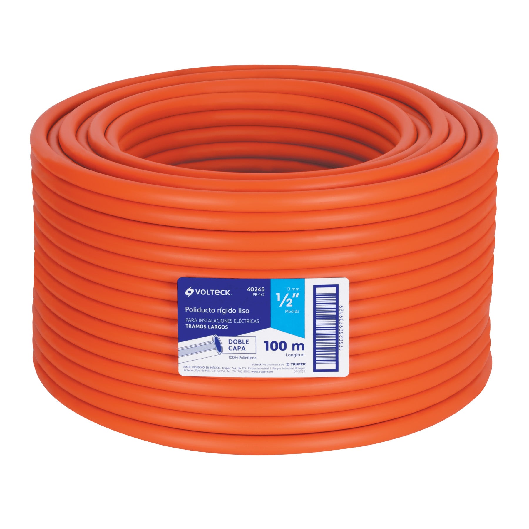 Metro de poliducto 1/2' rígido, rollo con 100 metros | PR-1/2 | 40245