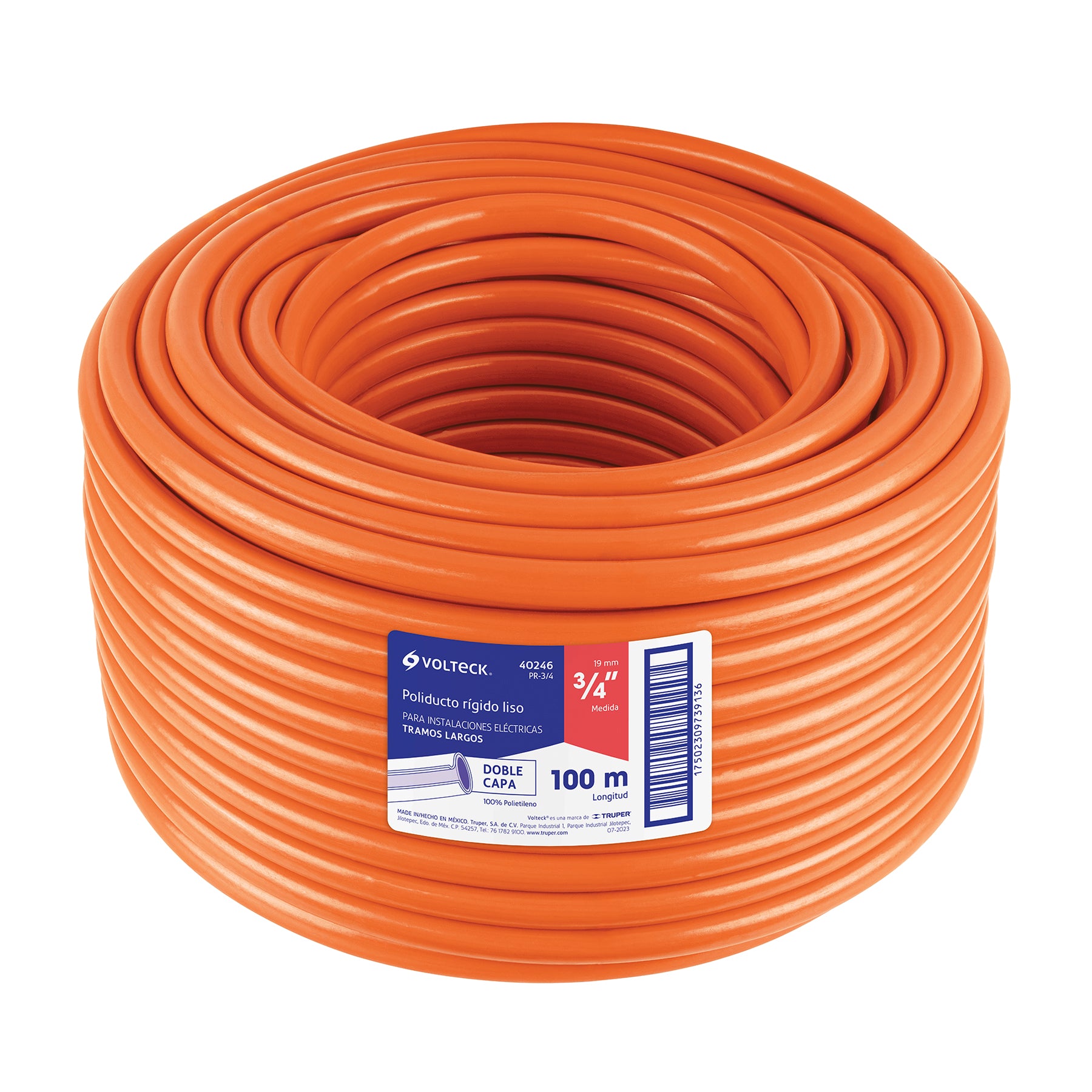 Metro de poliducto 3/4' rígido, rollo con 100 metros | PR-3/4 | 40246