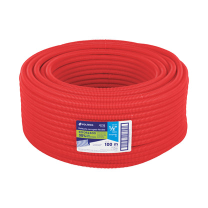 Metro de poliducto 1/2' corrugado flex. reforz. s/guía, 100m | PF-1/2R | 40738