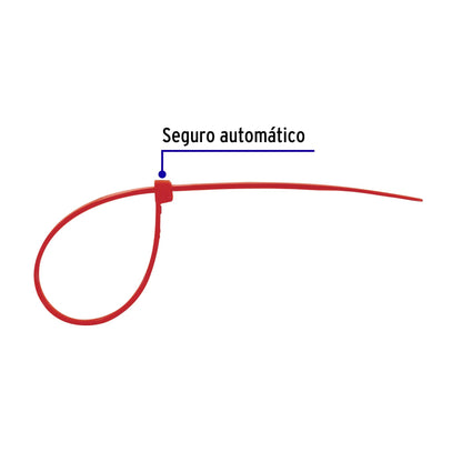 Bolsa con 50 cinchos plásticos 50 lb, 300 x 4.5 mm, rojos | CIN-5030R | 41021