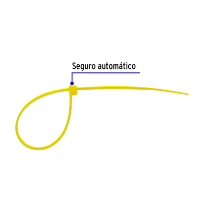 Bolsa con 50 cinchos plásticos 50 lb, 300x4.5 mm, amarillos | CIN-5030A | 41022