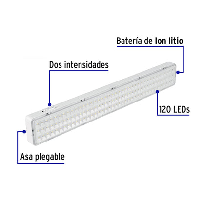 Lámpara de emergencia de 120 Leds 1000 lm recargable Volteck | LAE-120 | 43010