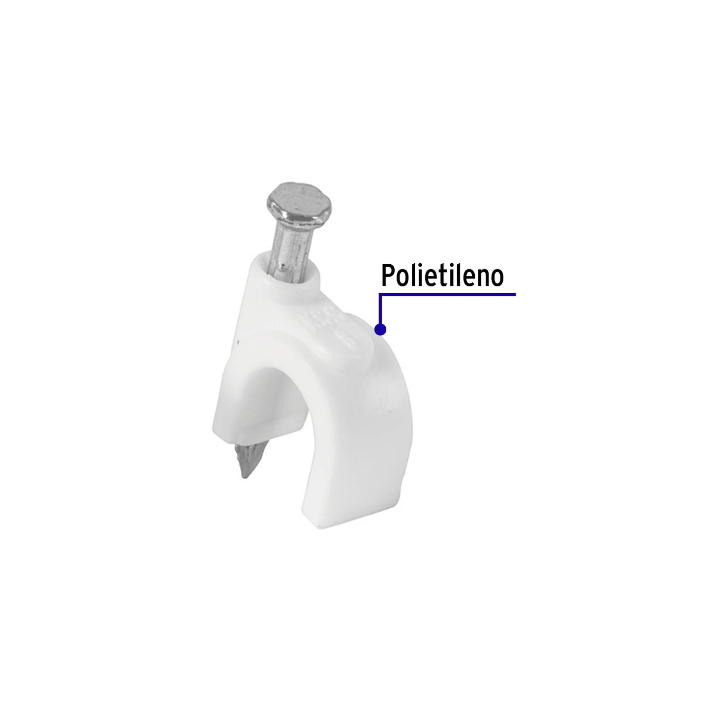 Bolsa con 500 grapas blancas de 6 mm para cable redondo | GCU-6BG | 43041