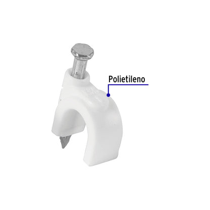 Bolsa con 500 grapas blancas de 8 mm para cable redondo | GCU-8BG | 43042