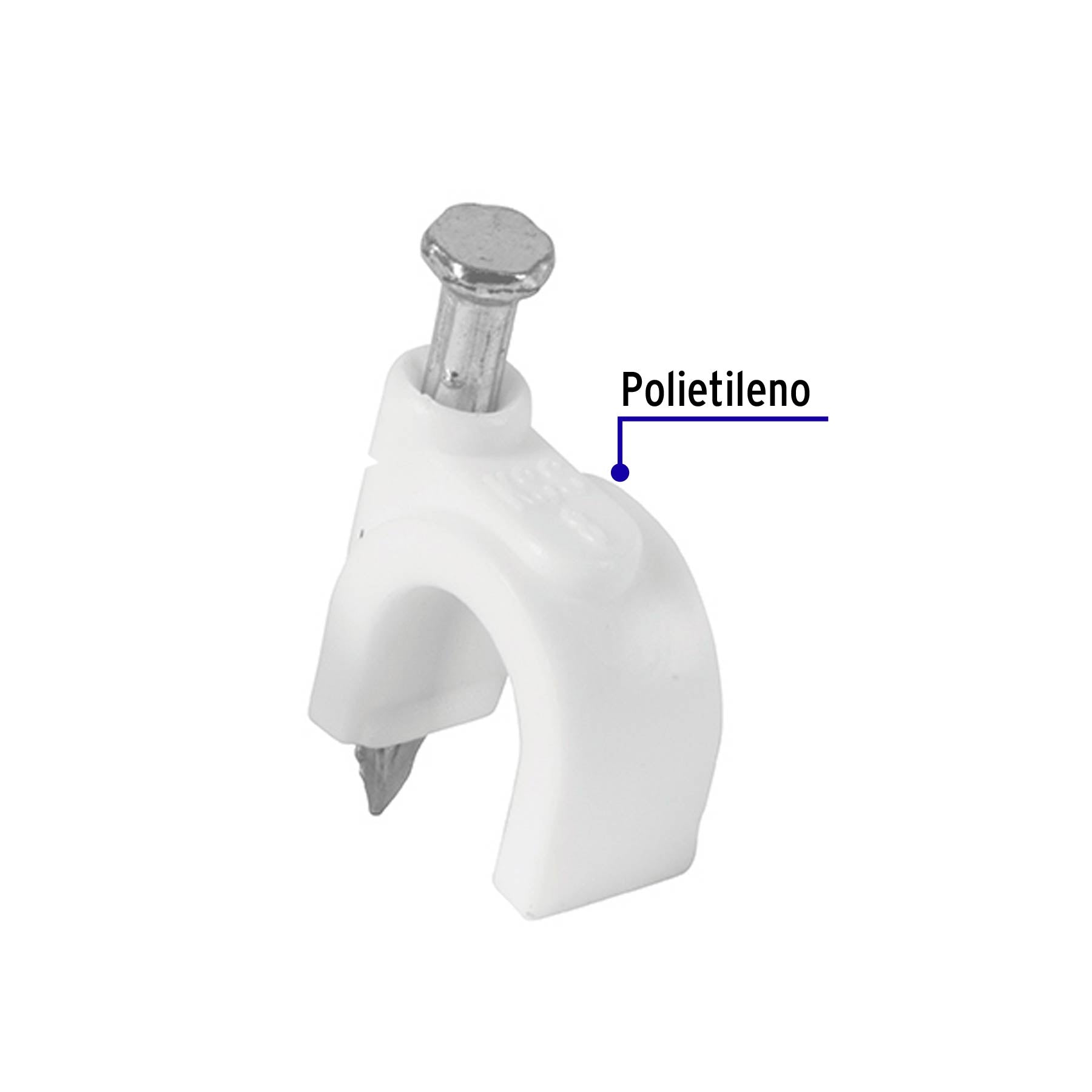 Bolsa con 500 grapas blancas de 10 mm para cable redondo | GCU-10BG | 43043