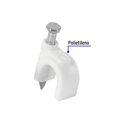 Bolsa con 500 grapas blancas de 10 mm para cable redondo | GCU-10BG | 43043