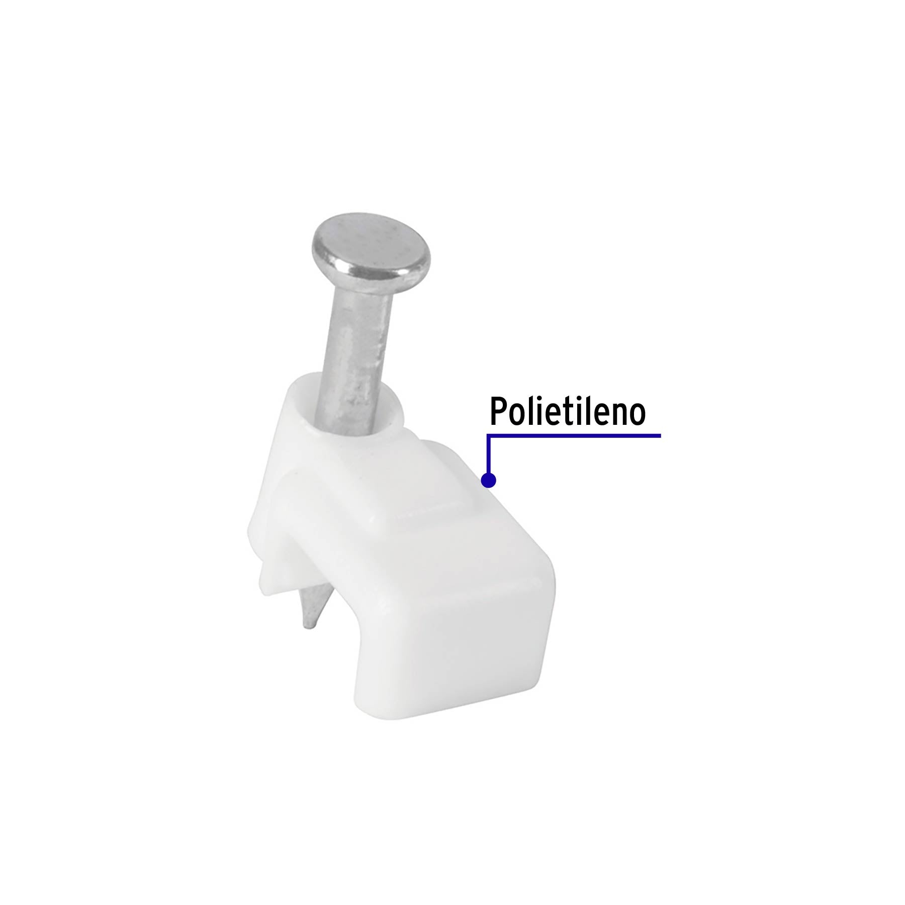 Bolsa con 500 grapas blancas de 3 X 6 mm para cable plano | GPL-5BG | 43044