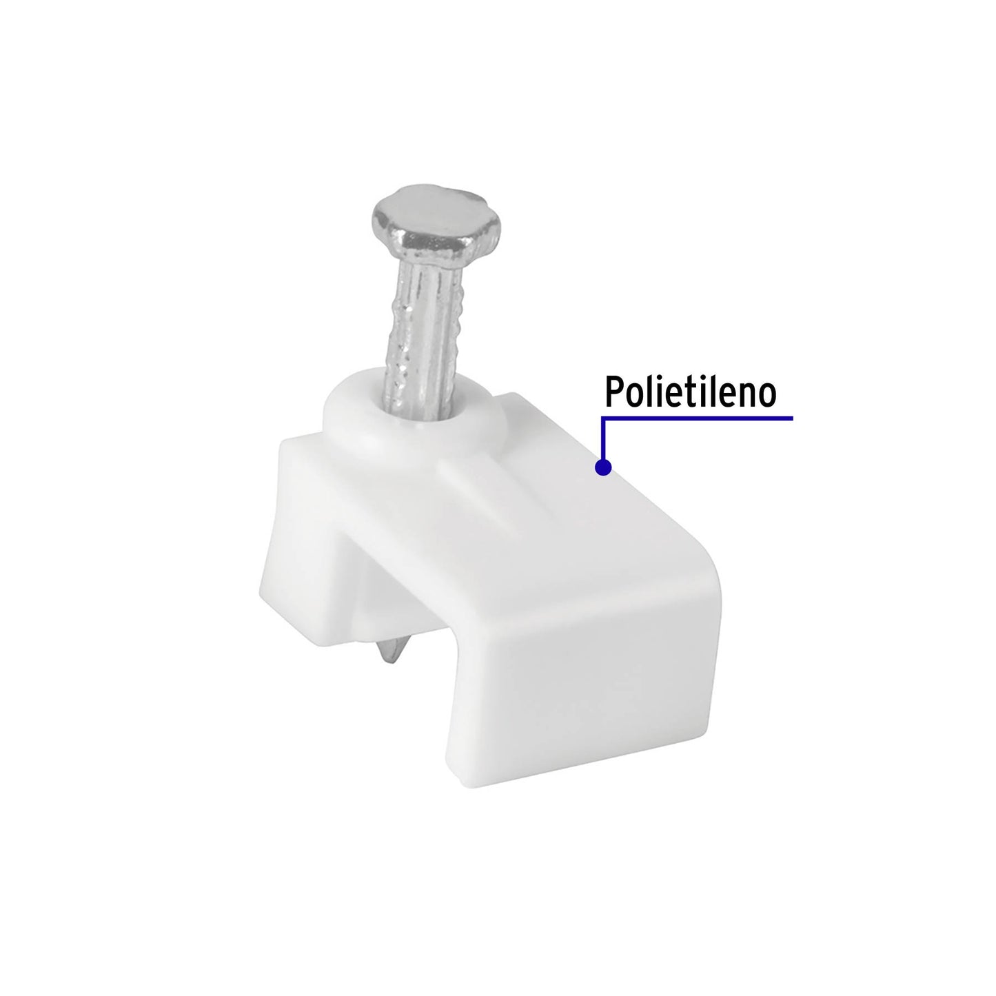 Bolsa con 500 grapas blancas de 5 X 8.5 mm para cable plano | GPL-8BG | 43045