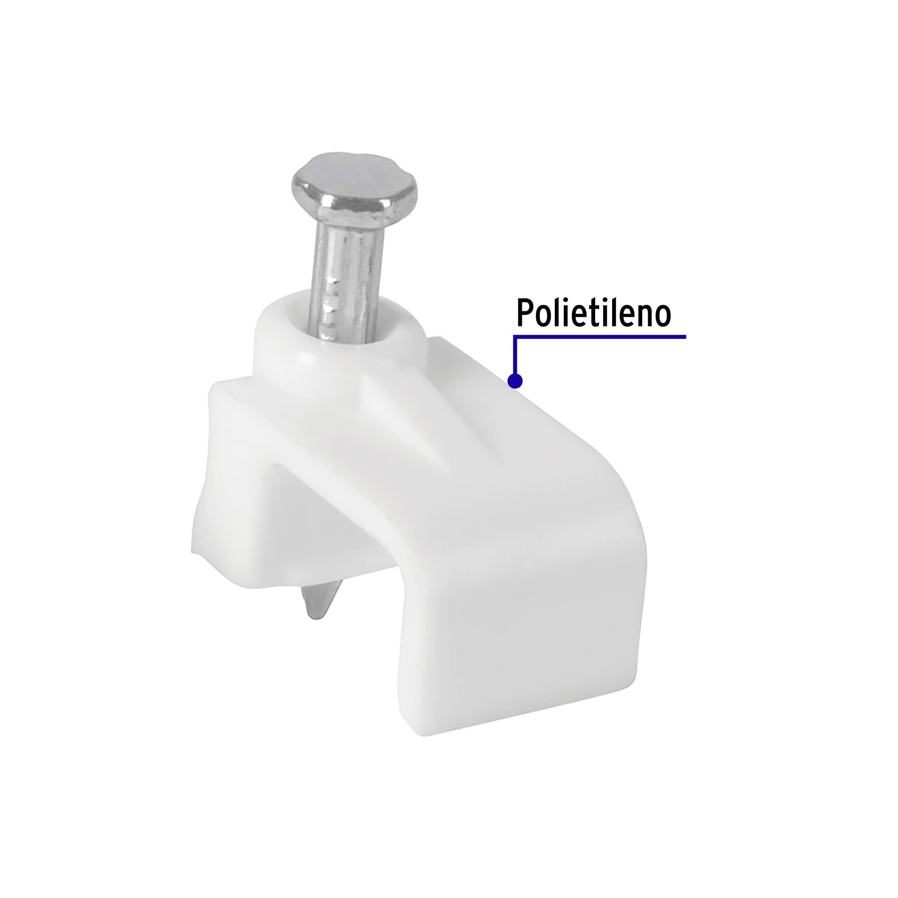 Bolsa con 500 grapas blancas de 6 x 9.5 mm para cable plano | GPL-10BG | 43046