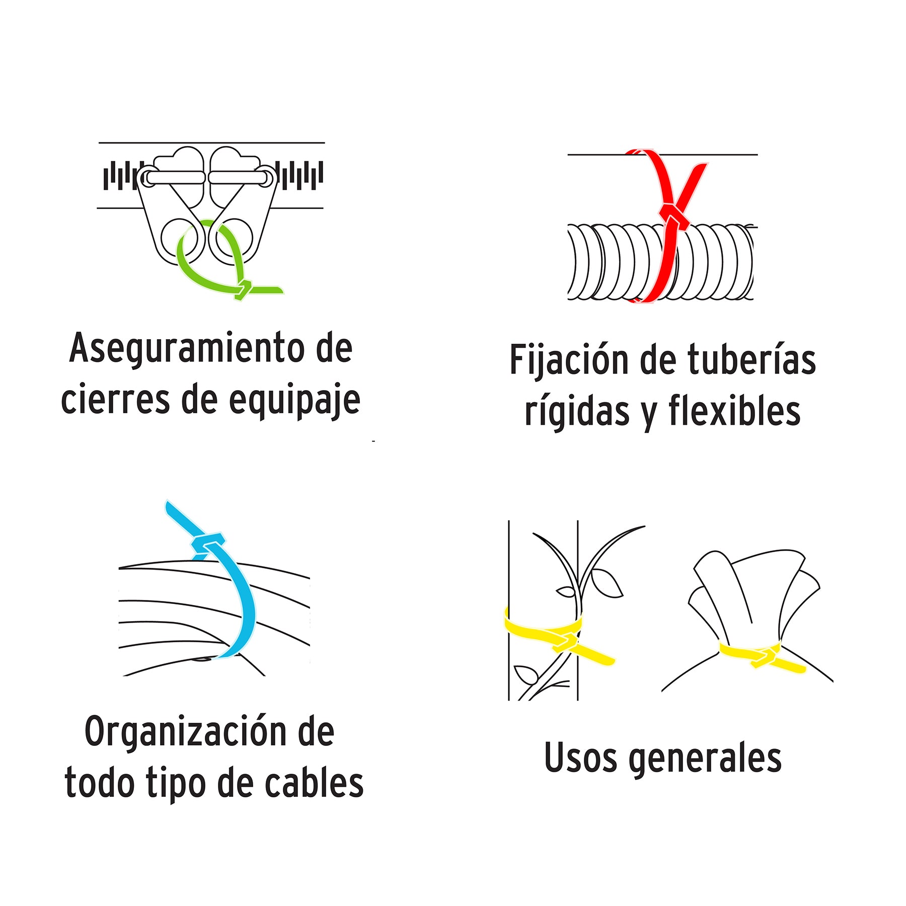 Bote con 1000 cinchos plásticos en colores surtidos, Volteck | BCIN-1000C | 44017