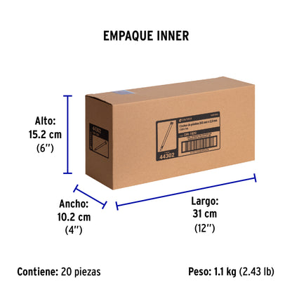 Bolsa con 100 cinchos plásticos 18 lb, 200x2.5 mm, naturales | CIN-1820 | 44302