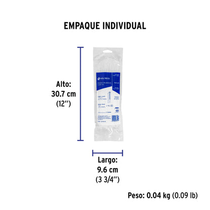 Bolsa con 50 cinchos plásticos 40 lb, 200x3.5 mm, naturales | CIN-4020 | 44304