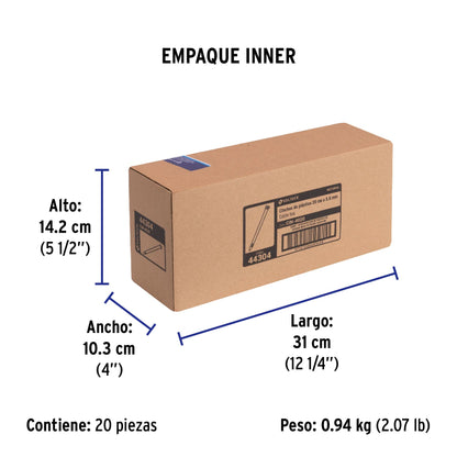 Bolsa con 50 cinchos plásticos 40 lb, 200x3.5 mm, naturales | CIN-4020 | 44304