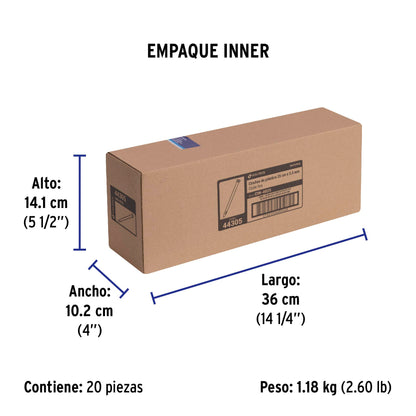 Bolsa con 50 cinchos plásticos 40 lb, 250x3.5 mm, naturales | CIN-4025 | 44305