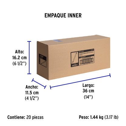 Bolsa con 50 cinchos plásticos 50 lb, 250x4.5 mm, naturales | CIN-5025 | 44307