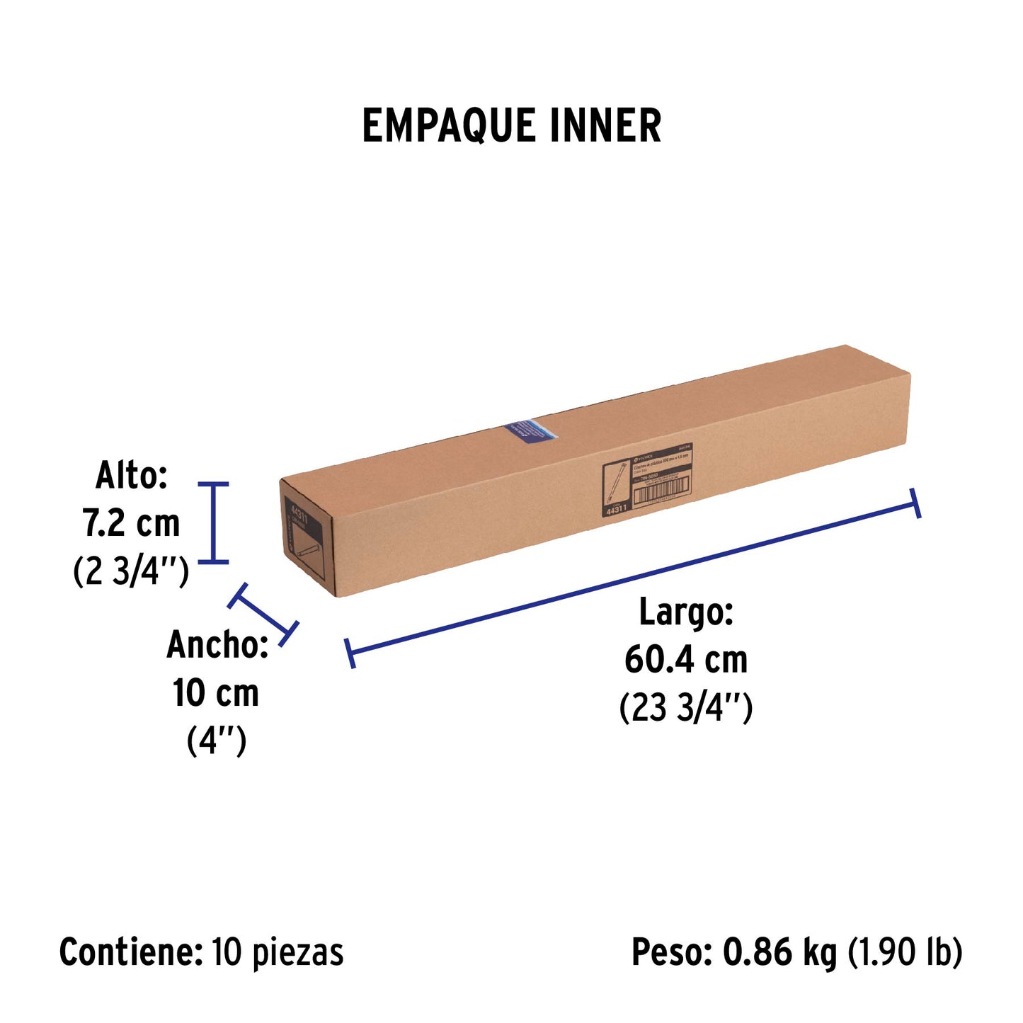 Bolsa con 25 cinchos plásticos 50 lb, 500x4.5 mm, naturales | CIN-5050 | 44311