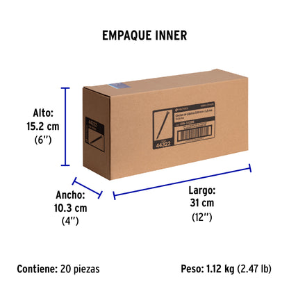 Bolsa con 100 cinchos plásticos 18 lb, 200x2.5 mm, negros | CIN-1820N | 44322