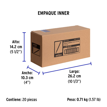 Bolsa con 50 cinchos plásticos 40 lb, 150x3.5 mm, negros | CIN-4015N | 44323