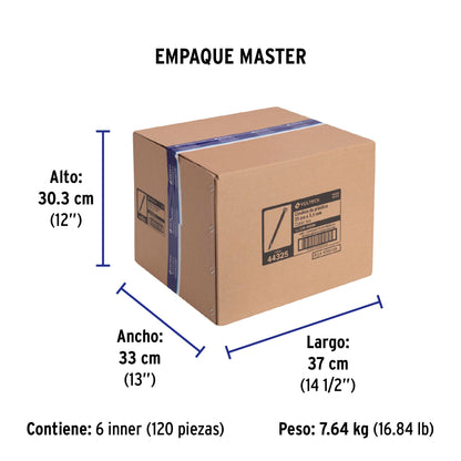 Bolsa con 50 cinchos plásticos 40 lb, 250x3.5 mm, negros | CIN-4025N | 44325