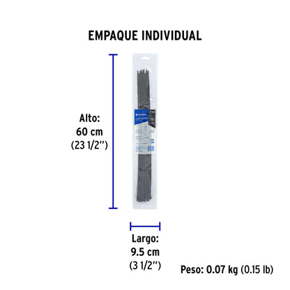 Bolsa con 25 cinchos plásticos 50 lb, 500x4.5 mm, negros | CIN-5050N | 44331