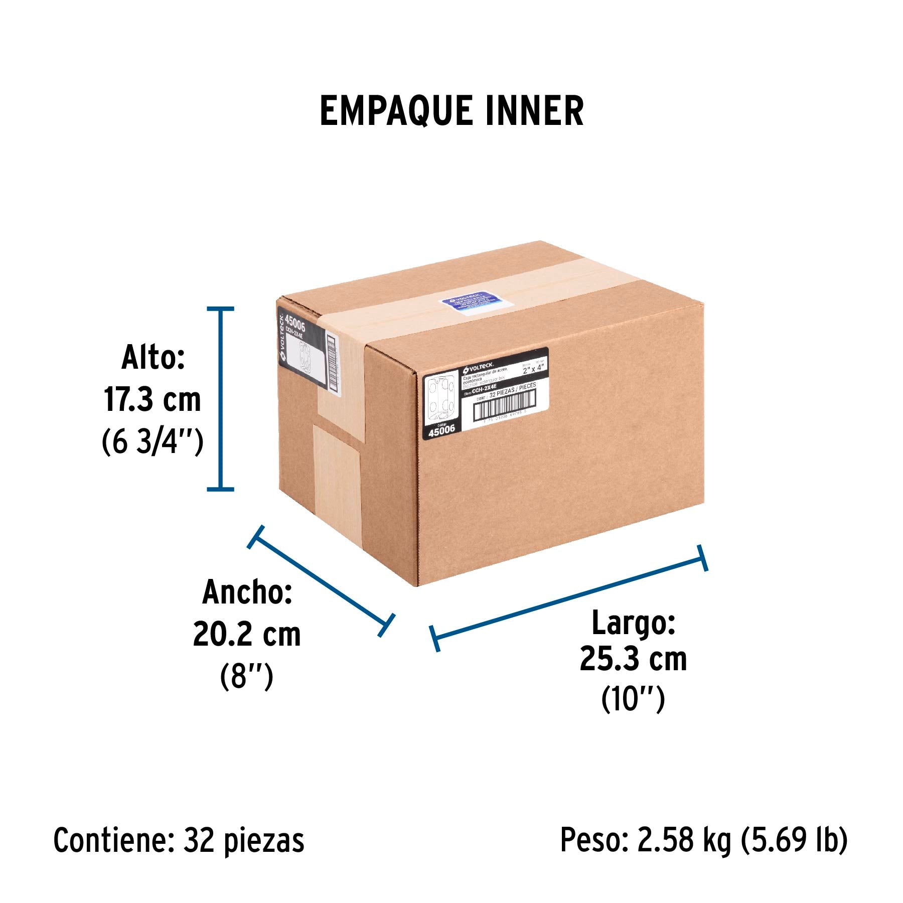 Caja tipo chalupa 2' x 4' económica, Volteck | CCH-2X4E | 45006