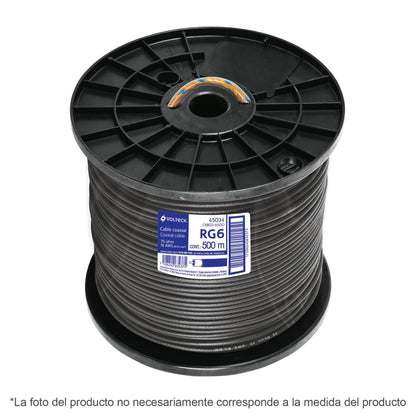 Metro de cable coaxial RG6 en carrete de 305 m, Volteck | CABCO-6300 | 45030