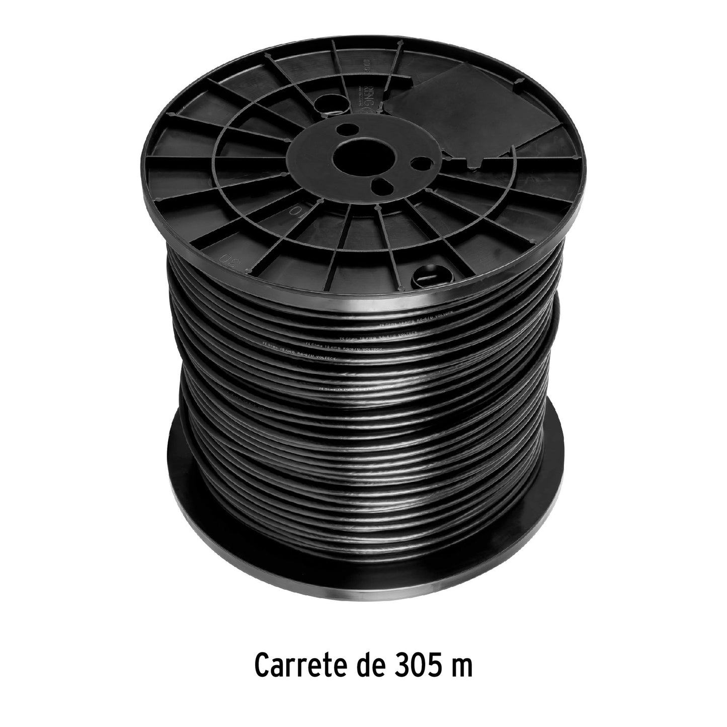 Metro de cable coaxial RG6 en carrete de 305 m, Volteck | CABCO-6300 | 45030