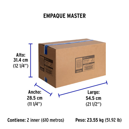 Metro de cable coaxial RG6 en carrete de 305 m, Volteck | CABCO-6300 | 45030
